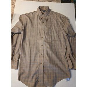 Old School Clothing Co Long Sleeve Button Down Men Plaid Shirt Size 15 1/2 X 33